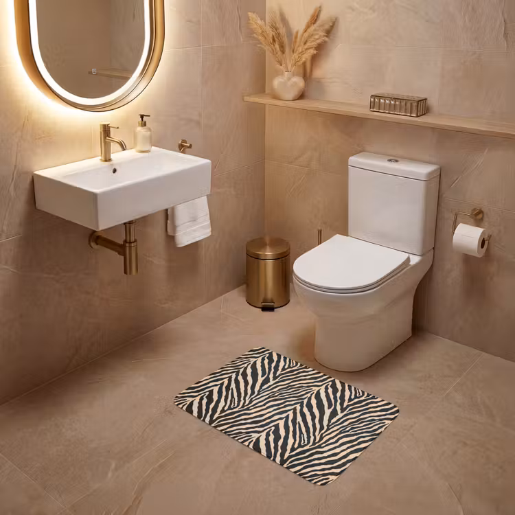 WC Mat - Zebra - Klassiek - Zwart — 4