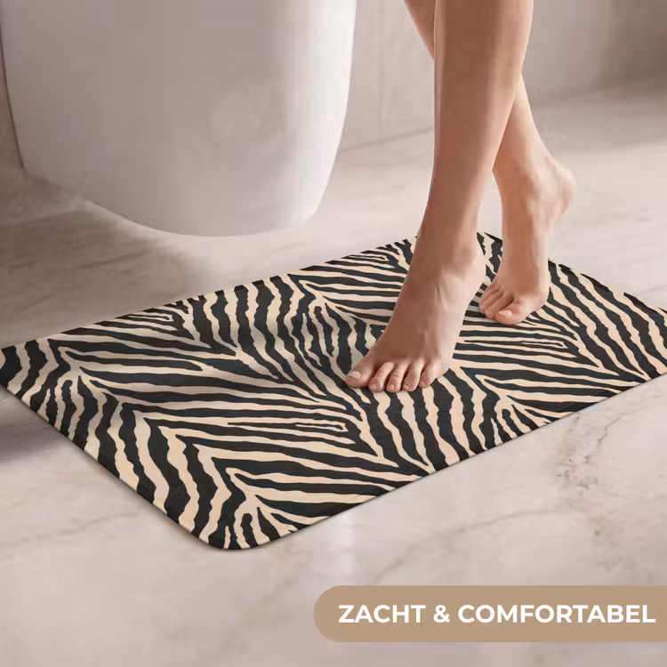 WC Mat - Zebra - Klassiek - Zwart — 7