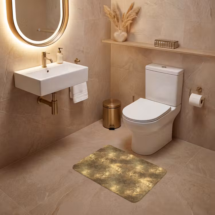 WC Mat - Antiek - Metaallook - Goud — 4