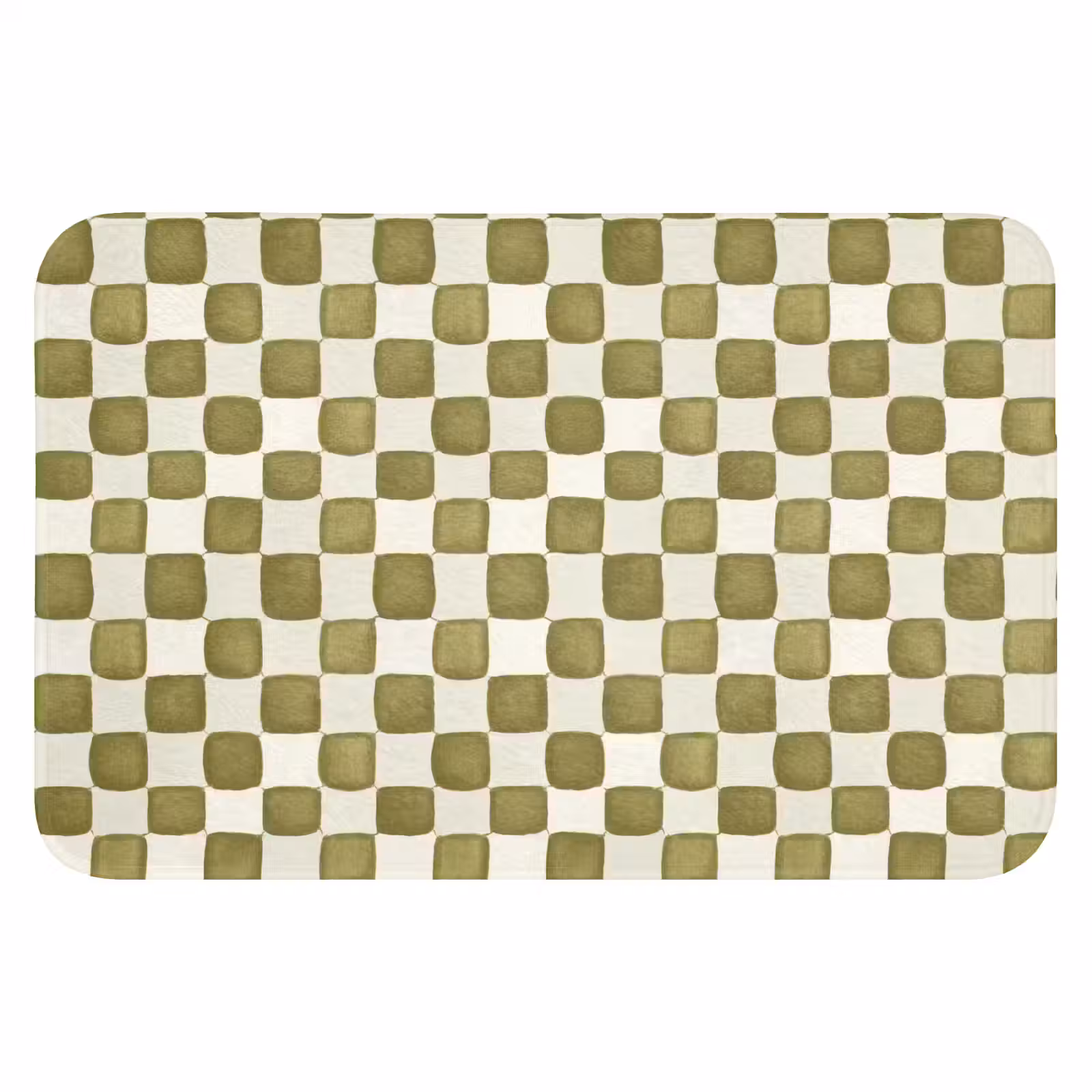 WC Mat - Schaak - Patroon - Groen — 1