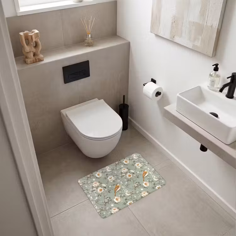 WC Mat - Roze - Vogels - Kleurrijk — 6