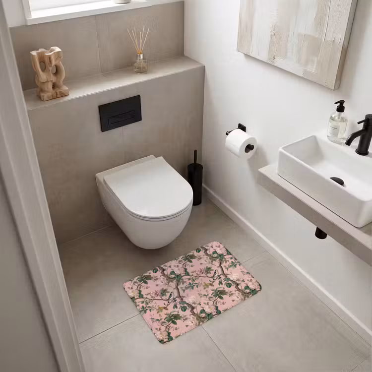 WC Mat - Pioenrozen - Botanisch - Vogel — 6