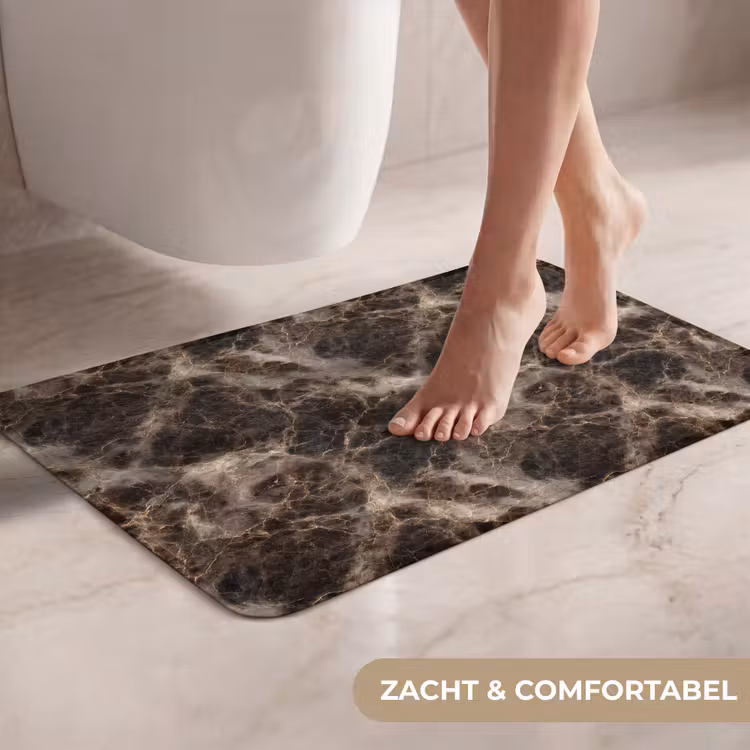 WC Mat - Bruin - Goud - Marmer — 7