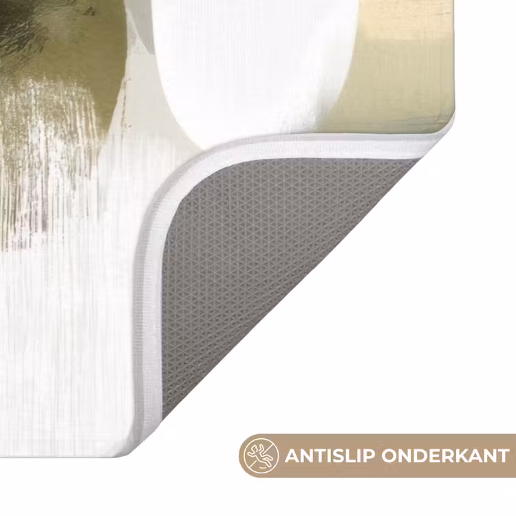 WC Mat - Minimalistisch - Cirkels - Penseelstreken - Beige — 3