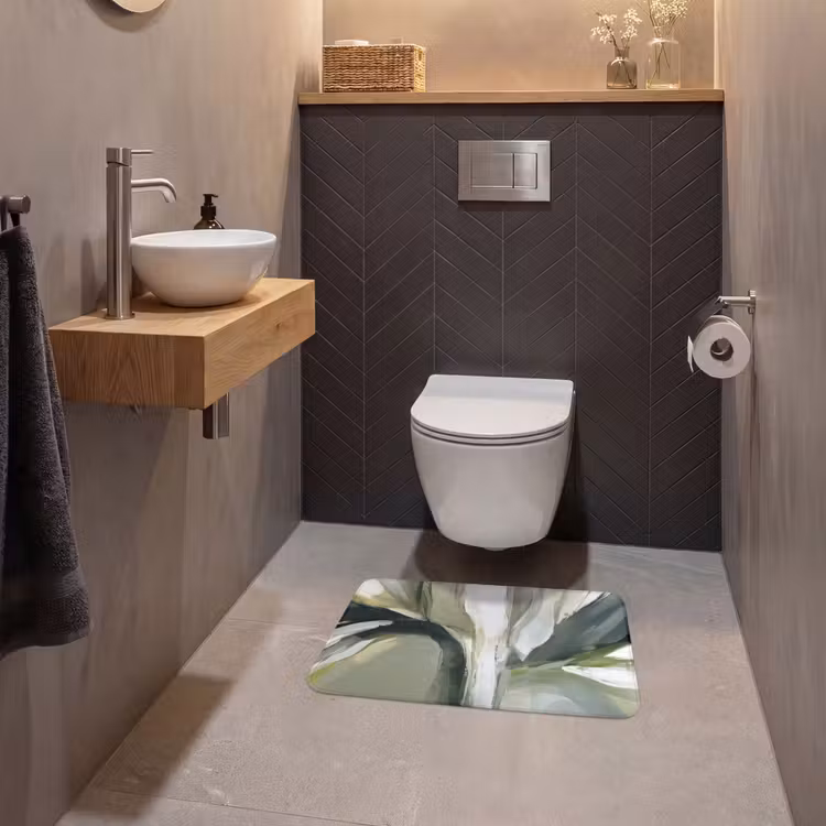 WC Mat - Natuur - Abstract - Groen - Penseelstreken — 2