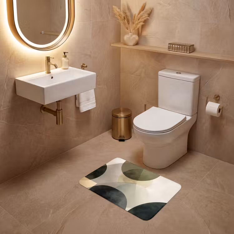 WC Mat - Vlakken - Abstract - Beige - Cirkels — 4