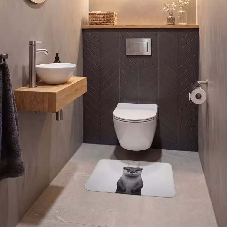 WC Mat - Otter - WC rol - Zwart - Wit — 2