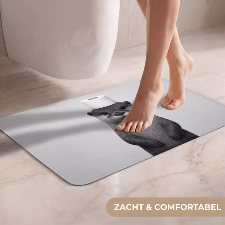WC Mat - Otter - WC rol - Zwart - Wit — 7