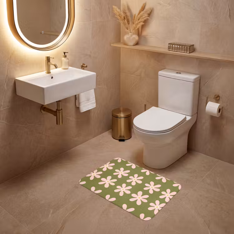 WC Mat - Bloem - Modern - Groen — 4