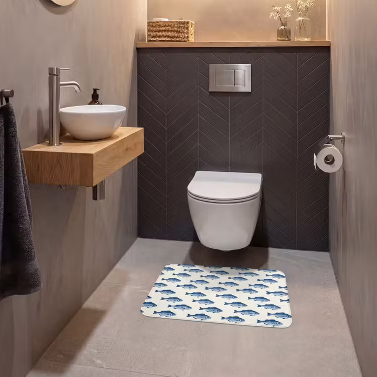 WC Mat - Vis - Patroon - Blauw — 2