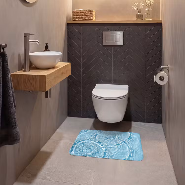 WC Mat - Water - Blauw - bubbels — 2