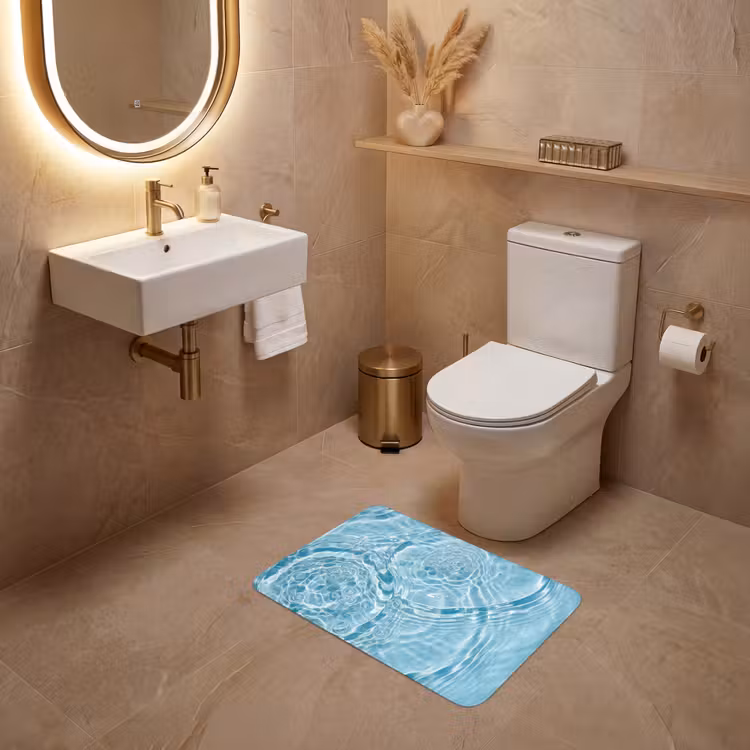 WC Mat - Water - Blauw - bubbels — 4