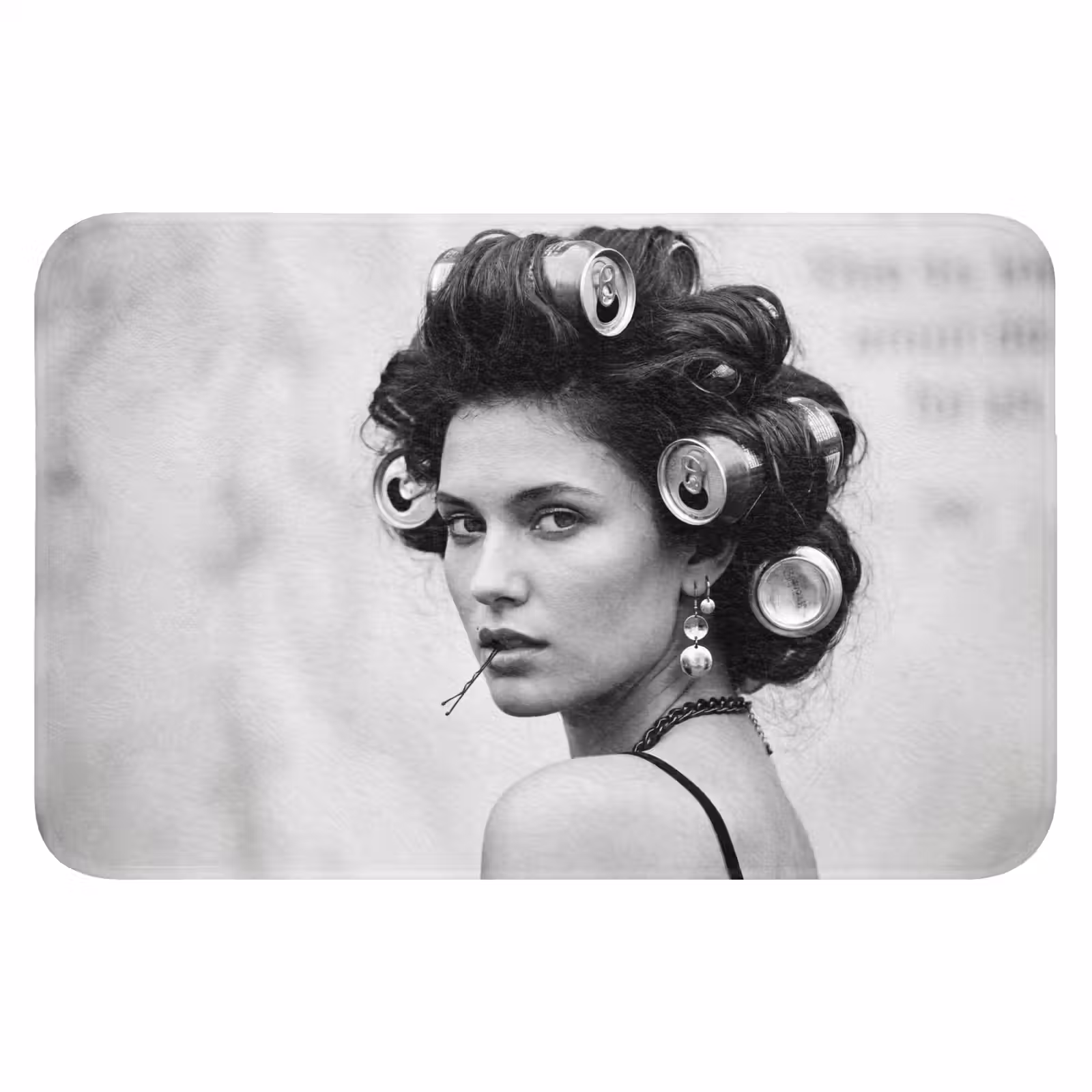WC Mat - Edgy - Vrouw - Zwart - Wit — 1