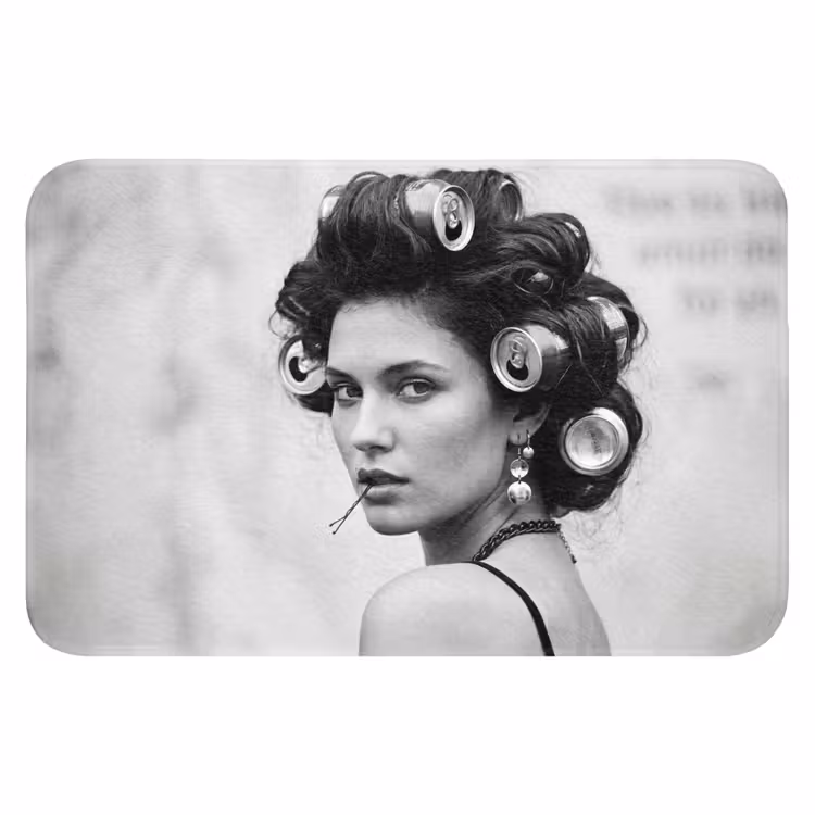 WC Mat - Edgy - Vrouw - Zwart - Wit — 1