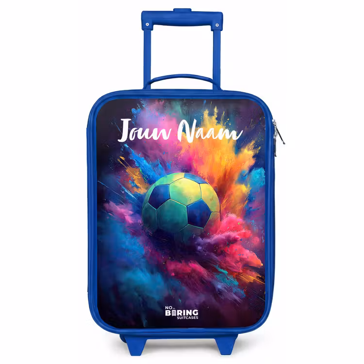 Kinderkoffer met naam - Blauw - Neon - Bal - Kleurrijk — 1