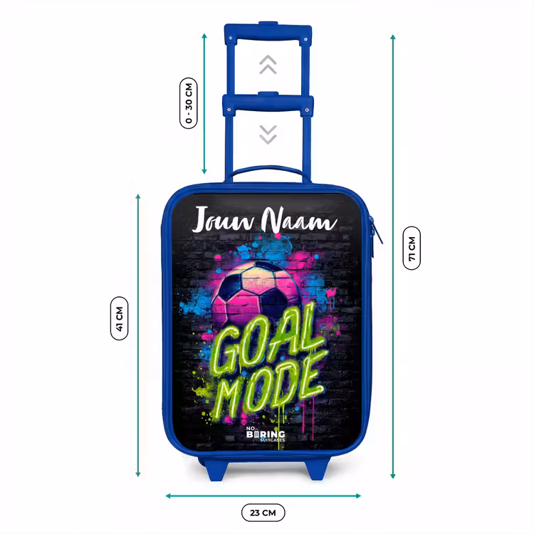 Kinderkoffer met naam - Blauw - Neon - Graffiti - Voetbal - Kleurrijk — 6