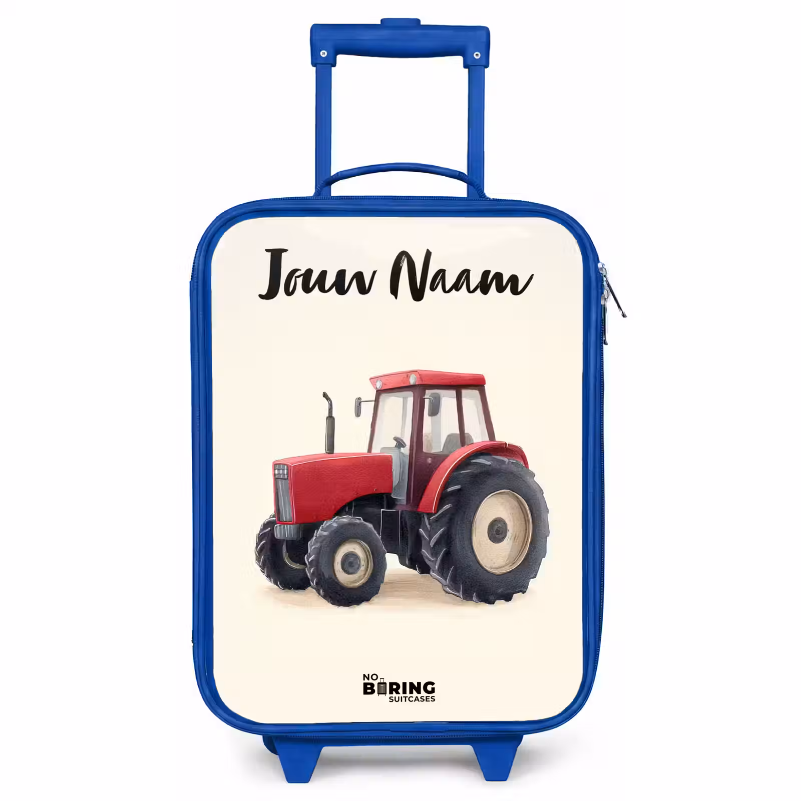Kinderkoffer met naam - Blauw - Tractor - Getekend - Rood — 1