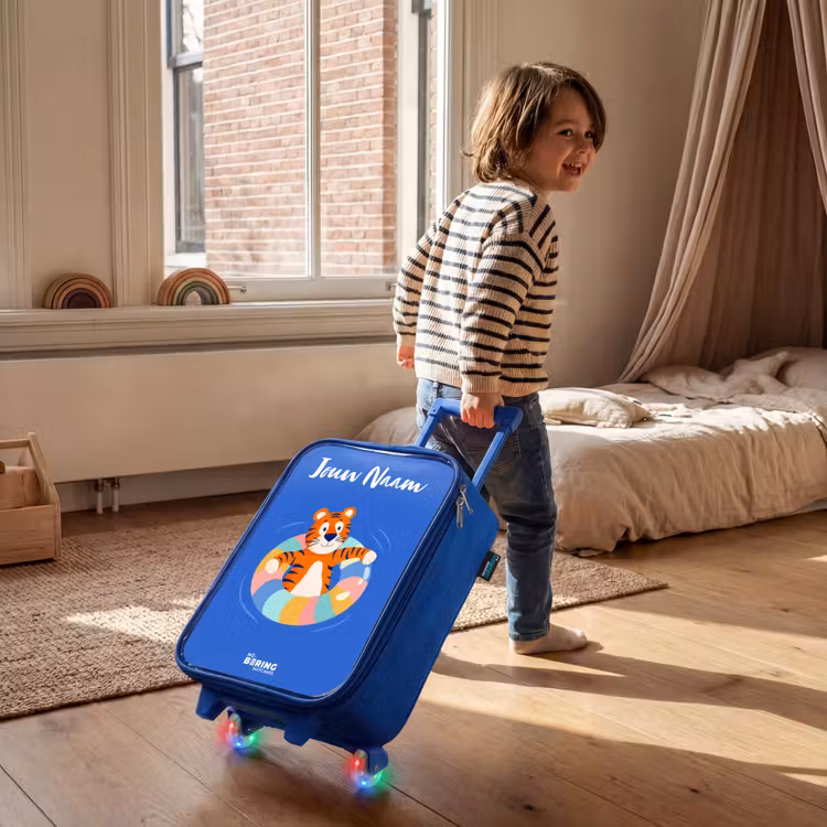 Kinderkoffer met naam - Blauw - Tijger - Zwemband - Water — 3
