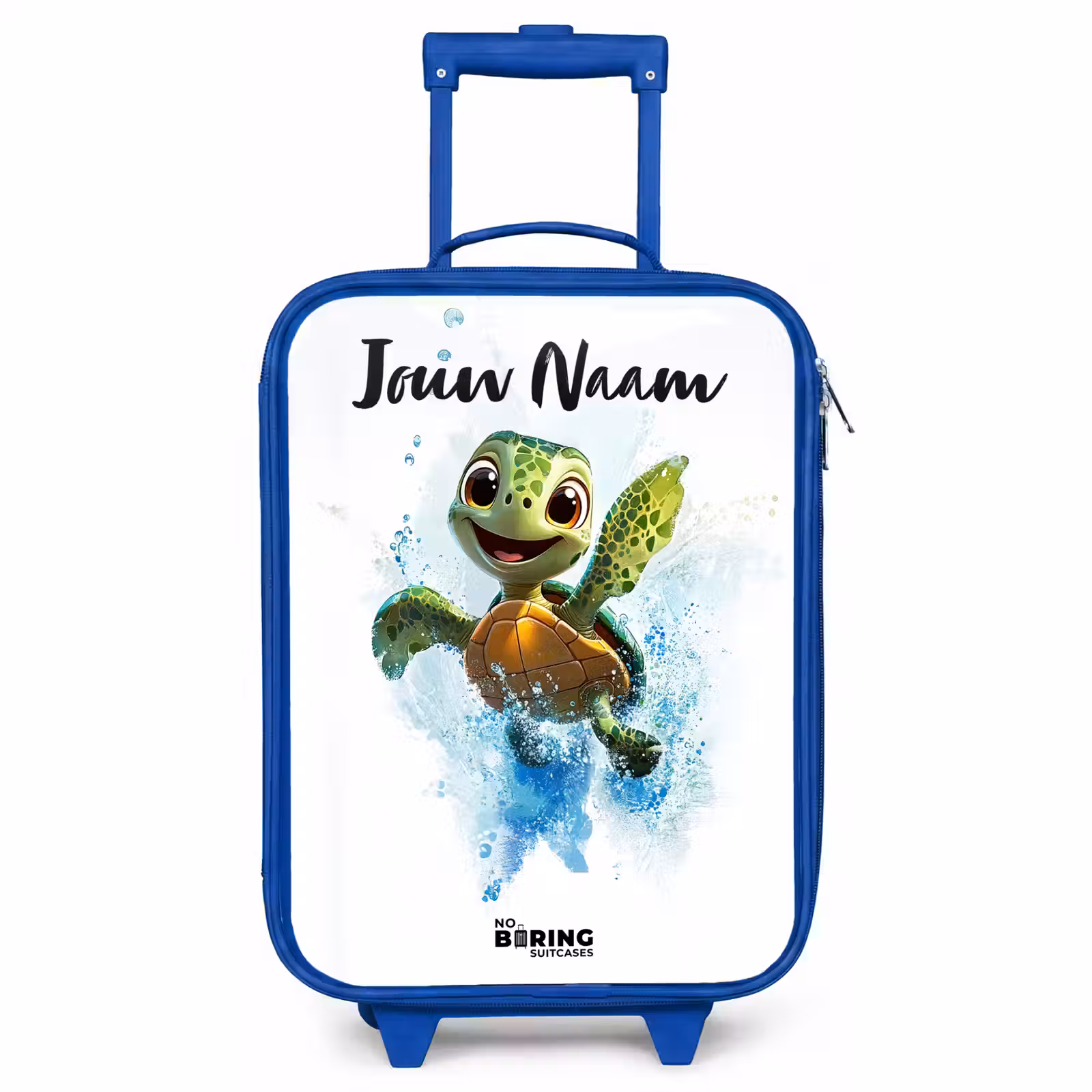 Kinderkoffer met naam - Blauw - Schildpad - Water - Groen — 1