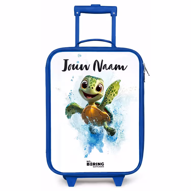 Kinderkoffer met naam - Blauw - Schildpad - Water - Groen — 1