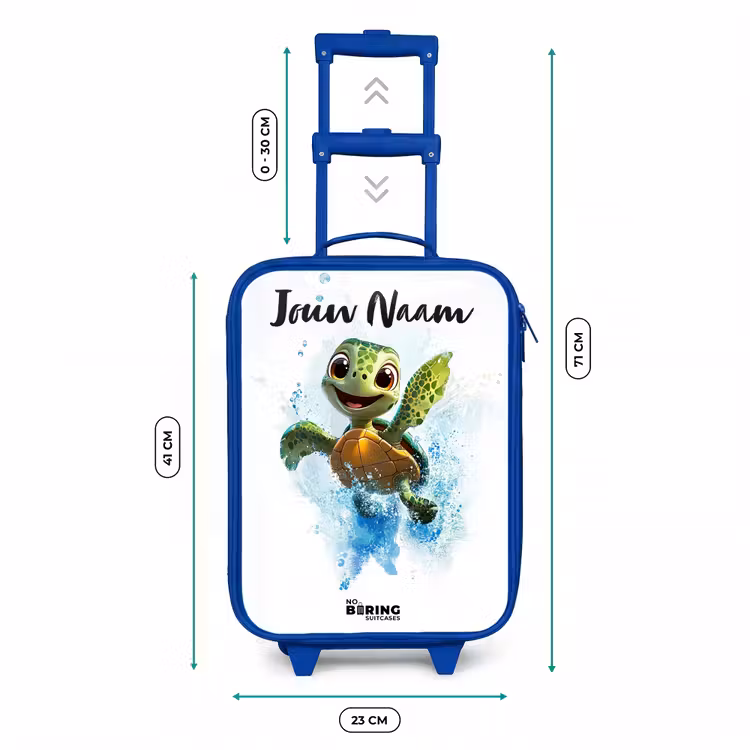 Kinderkoffer met naam - Blauw - Schildpad - Water - Groen — 6