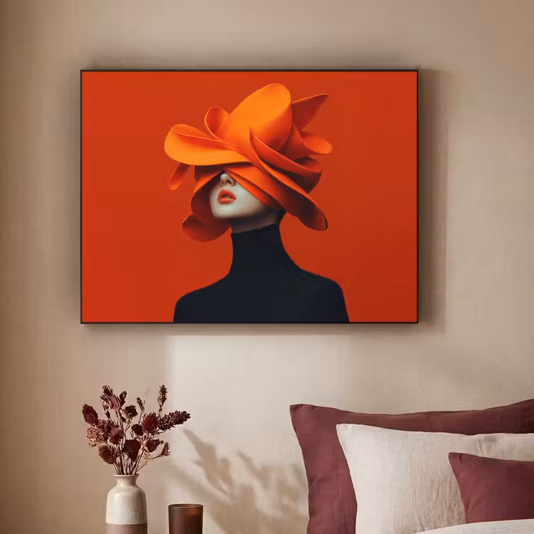Art Frame - Oranje - Hoed - Vrouw — 2