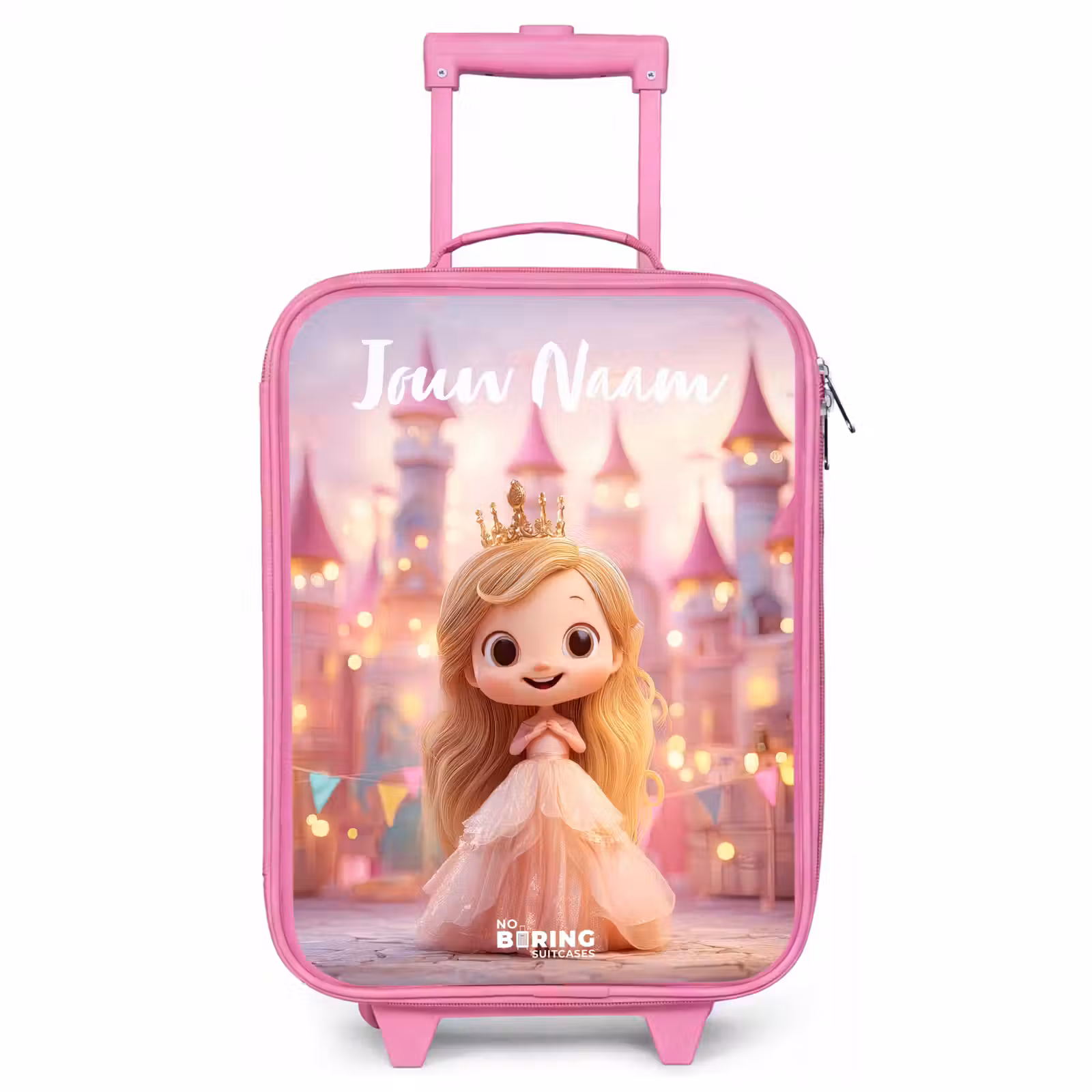 Kinderkoffer met naam - Roze - Prinses - Roze - Kasteel — 1