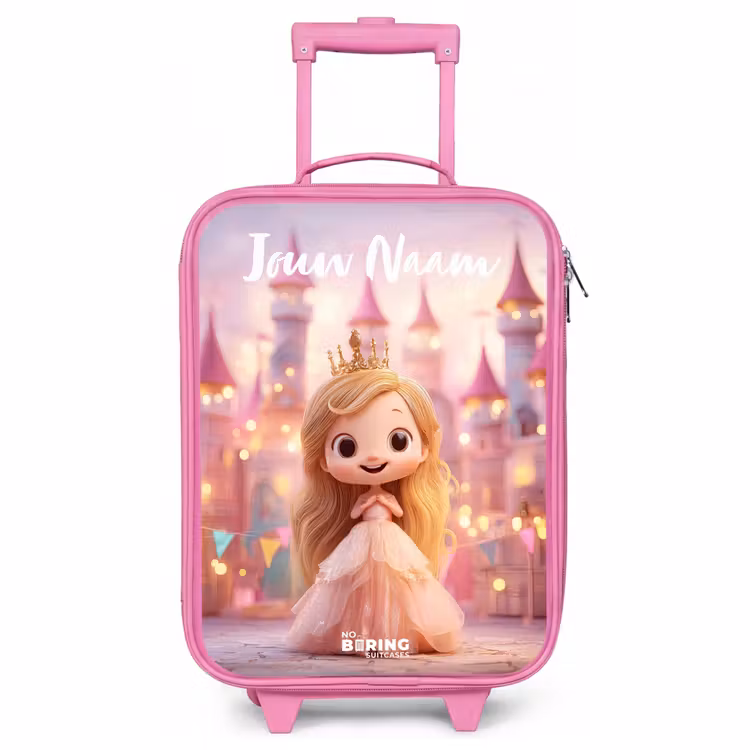 Kinderkoffer met naam - Roze - Prinses - Roze - Kasteel — 1