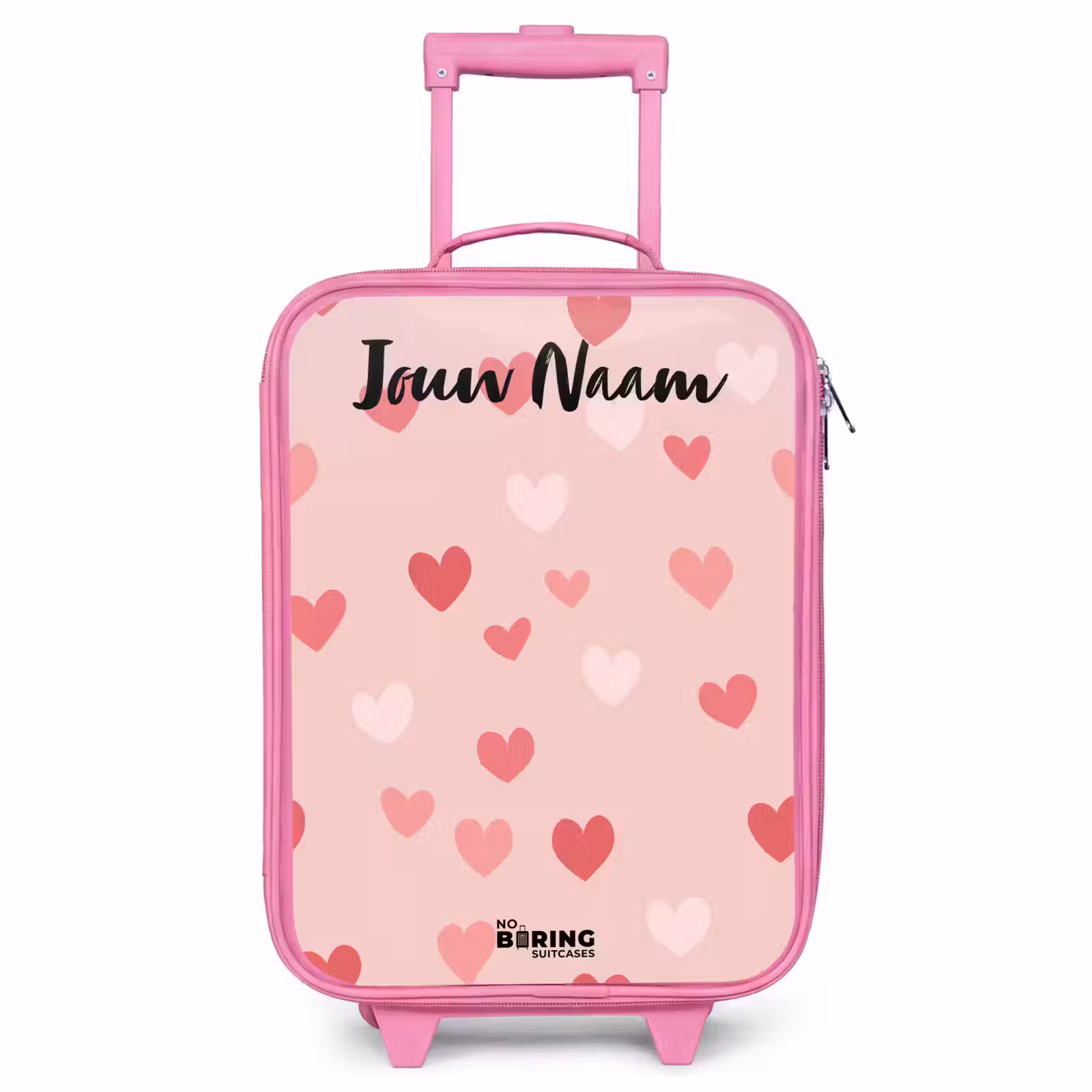 Kinderkoffer met naam - Roze - Hartjes - Patroon - Roze — 1