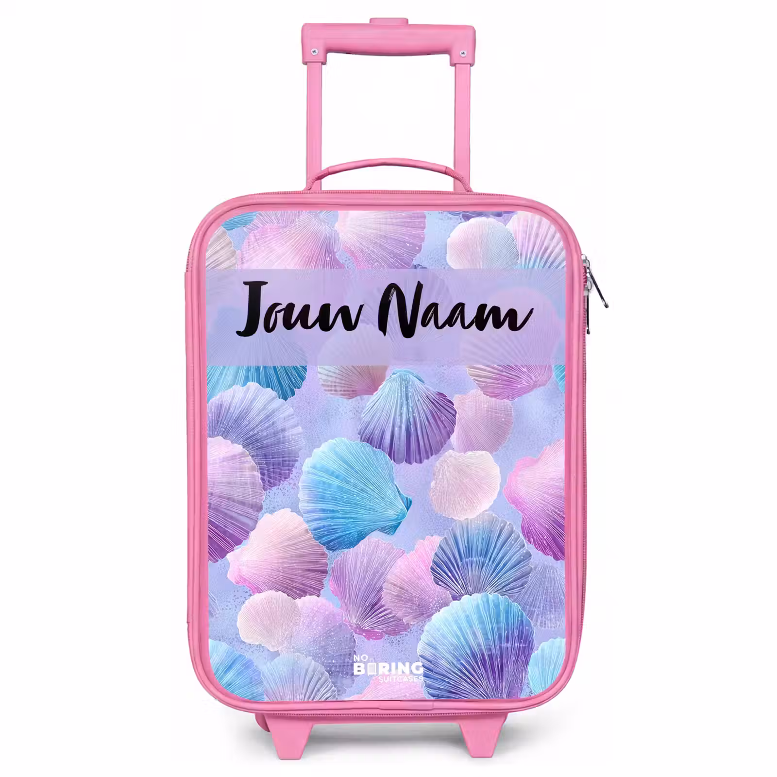 Kinderkoffer met naam - Roze - Schelpen - Paars - Blauw - Patroon — 1