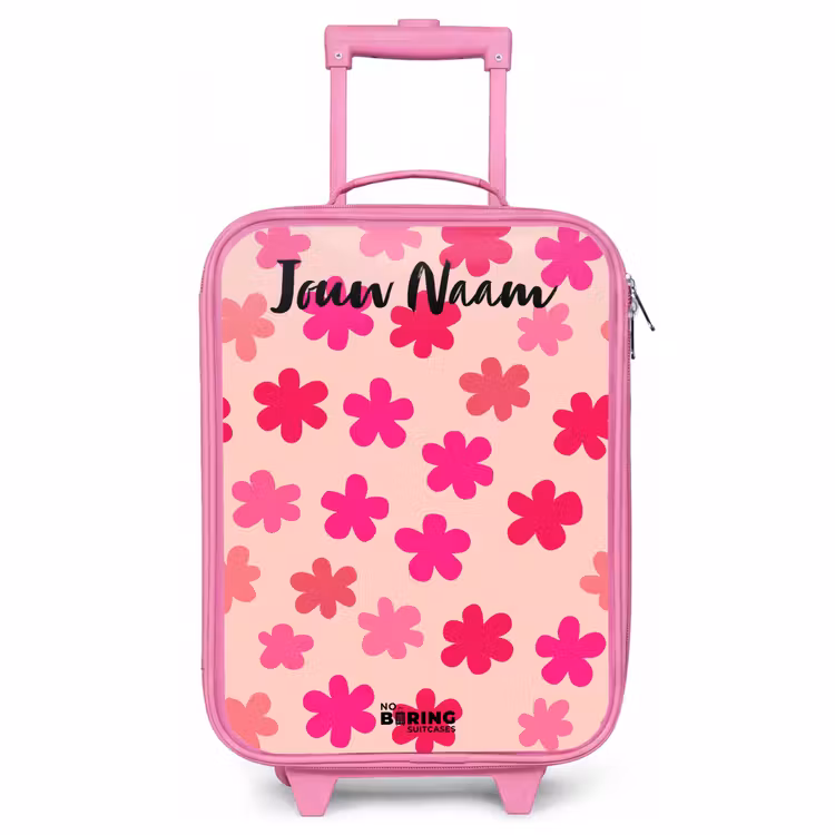 Kinderkoffer met naam - Roze - Bloemen - Patroon - Roze — 1