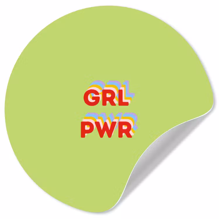 Behangcirkel - Grl pwr - Groen - Rood - 3D — 1