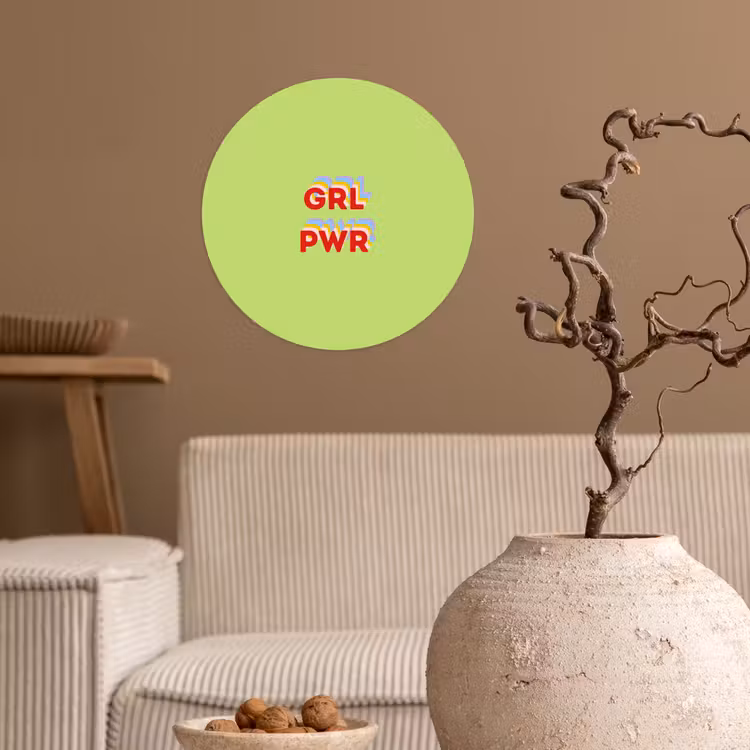 Behangcirkel - Grl pwr - Groen - Rood - 3D — 2