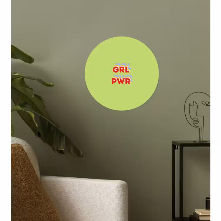 Behangcirkel - Grl pwr - Groen - Rood - 3D — 3