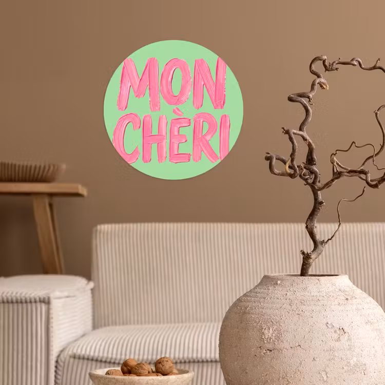 Behangcirkel - Mon cheri - Groen - Roze — 2