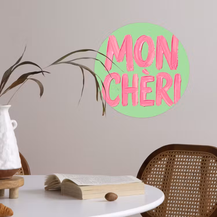 Behangcirkel - Mon cheri - Groen - Roze — 4