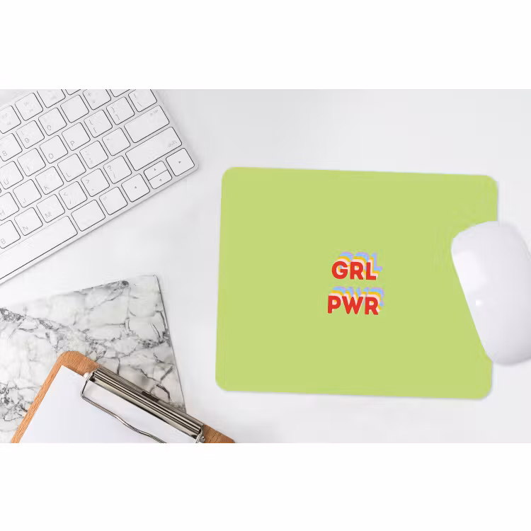 Muismat - Grl pwr - Groen - Rood - 3D — 2