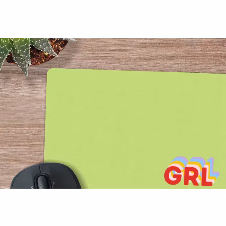 Muismat - Grl pwr - Groen - Rood - 3D — 4