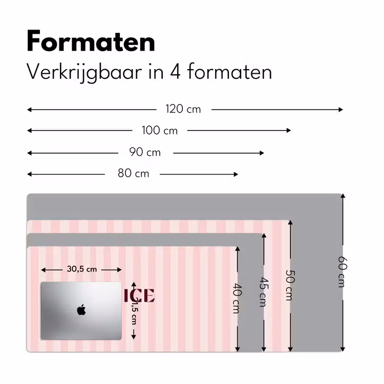 Bureau onderlegger - Nice - Strepen - Roze — 8