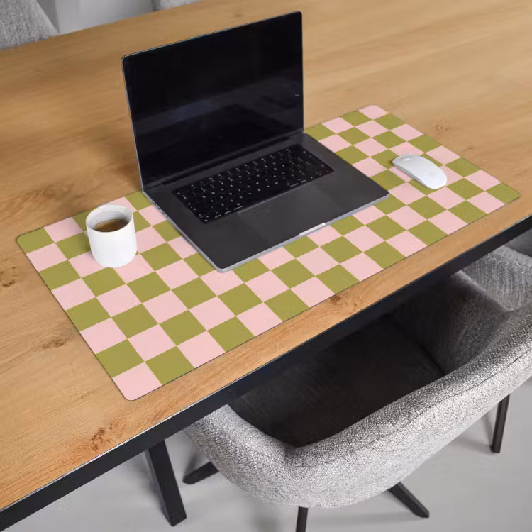 Bureau onderlegger - Patroon - Geblokt - Olijfgroen - Amore — 3