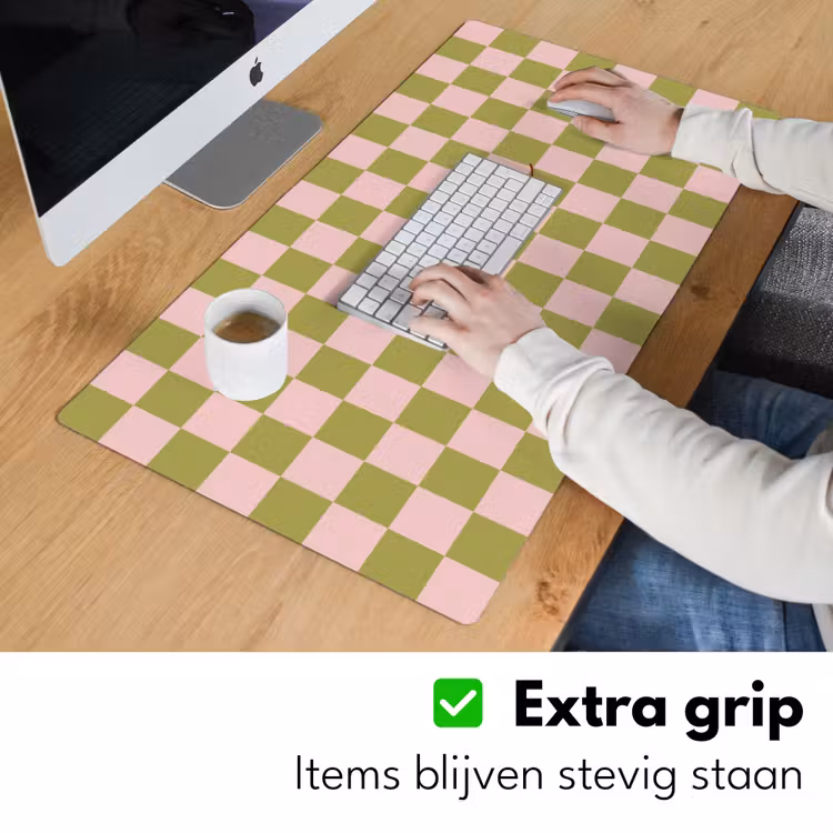 Bureau onderlegger - Patroon - Geblokt - Olijfgroen - Amore — 6