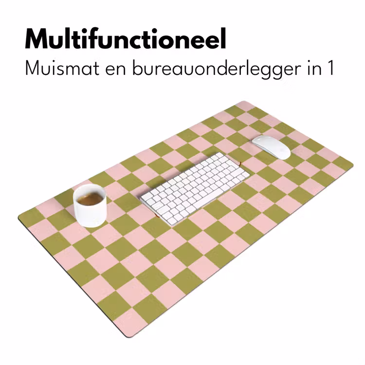 Bureau onderlegger - Patroon - Geblokt - Olijfgroen - Amore — 7