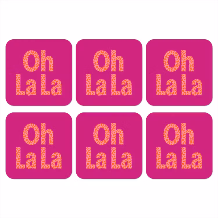 Onderzetter​ - Oh la la - Luipaardprint - Roze — 1