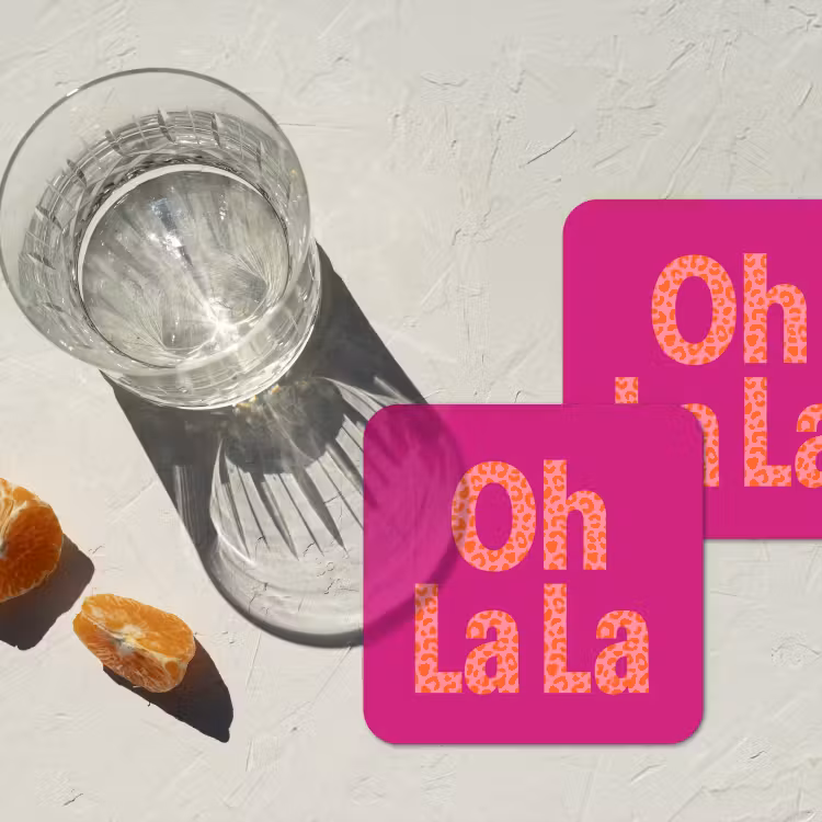 Onderzetter​ - Oh la la - Luipaardprint - Roze — 3