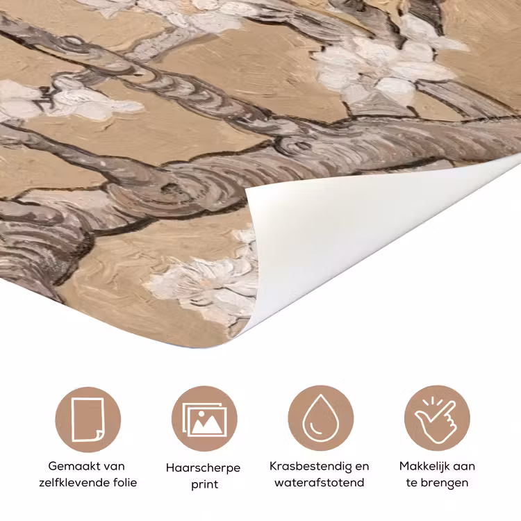 Deursticker - Amandelbloesem - Kunst - Van Gogh - Beige — 3