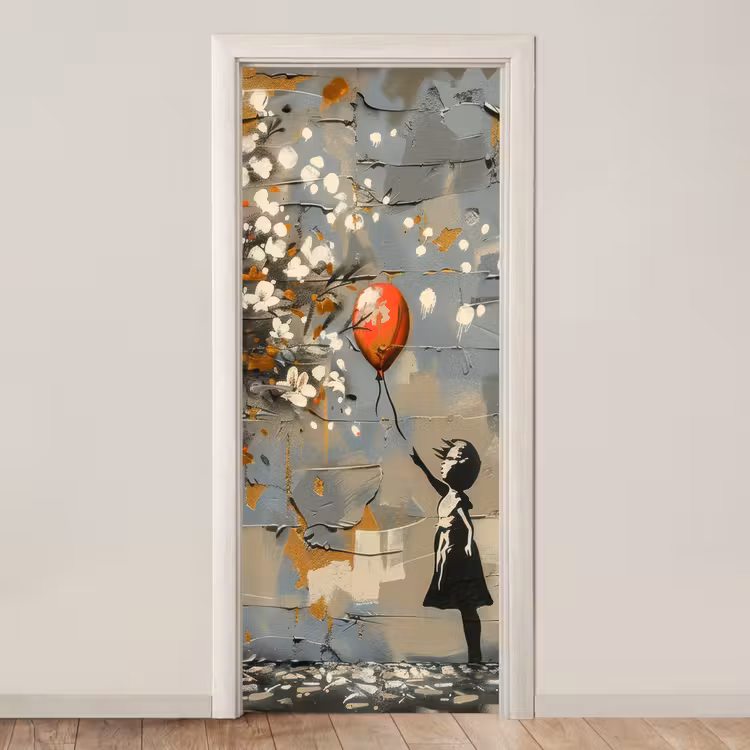 Deursticker - Boom - Graffiti - Banksy Style - Balloon Girl — 1