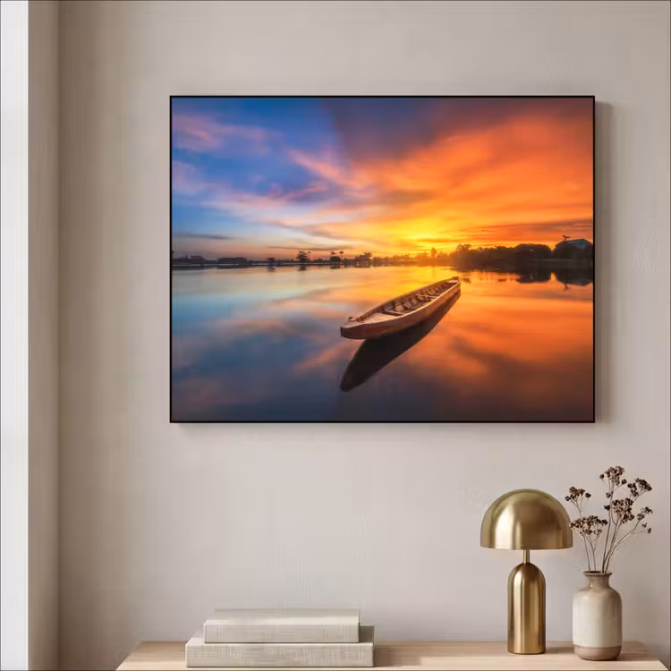 Art Frame - Boot - Water - Zonsondergang - Oranje - Water — 3