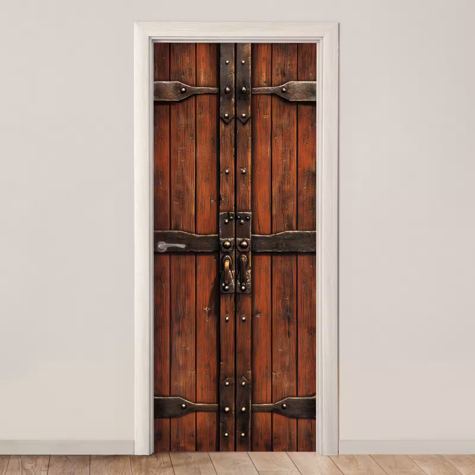 Deursticker - Deur - Houtlook - Bruin - Planken — 1