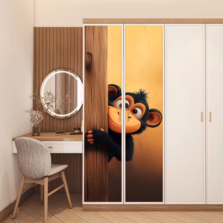 Deursticker - Aap - Dieren - Animatie - Deur — 5