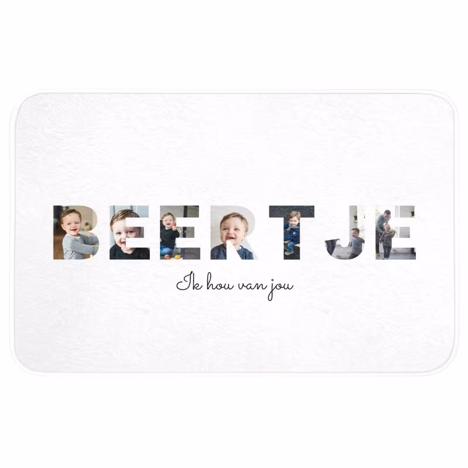 Gepersonaliseerde WC Mat - Beertje - Lettercollage — 1